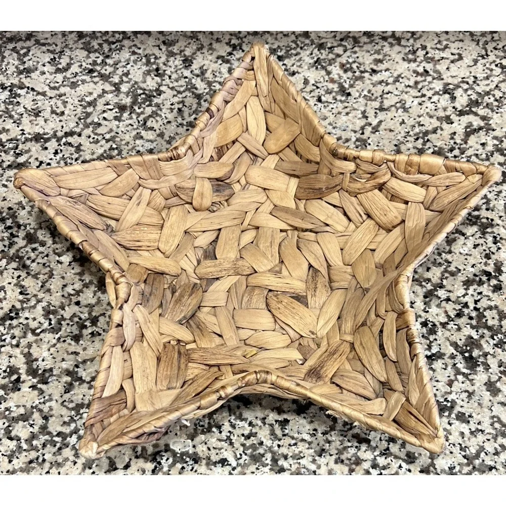 Star Basket Water Hyacinth Material Coastal Beach‎ Sea Decor 16